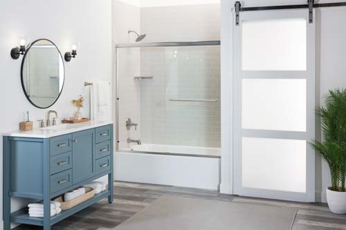 Bathtub and sink view