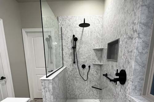 New shower marble wall